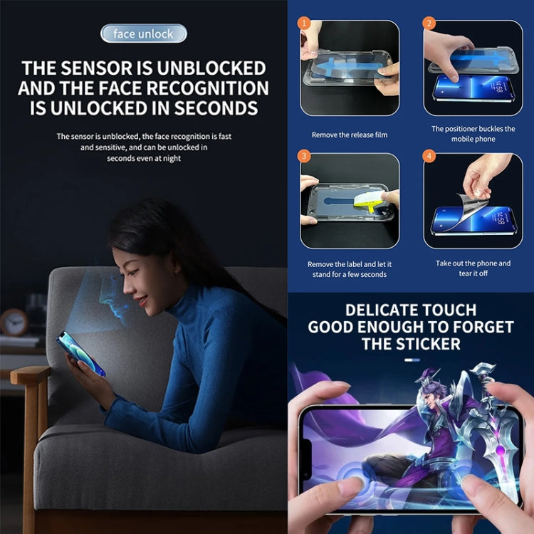 For iPhone 14 / 13 Pro / 13 Anti-peeping Fast Attach Dust-proof Anti-static Tempered Glass Film - iPhone 14 Tempered Glass by PMC TechLife | Online Shopping South Africa | PMC TechLife | Buy Now Pay Later Mobicred