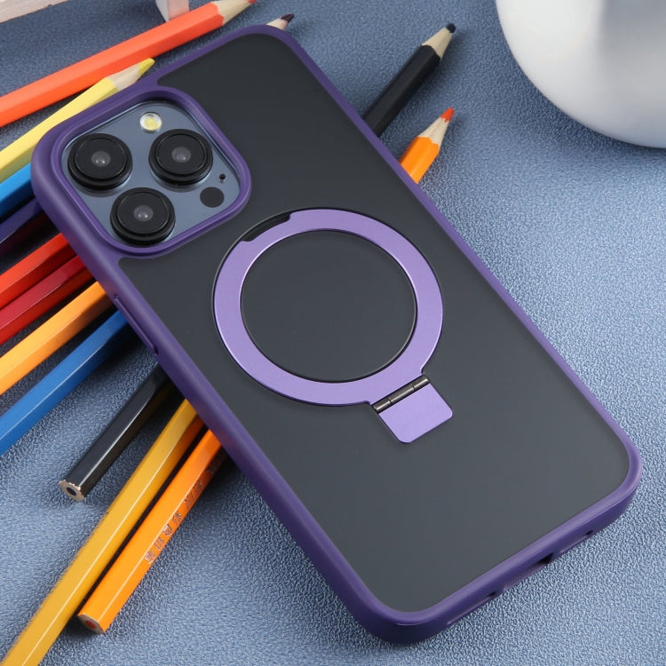 For iPhone 15 Pro Max DFANS DESIGN Frosted Magsafe Magnetic Holder Phone Case(Purple) - iPhone 15 Pro Max Cases by DFANS DESIGN | Online Shopping South Africa | PMC Jewellery | Buy Now Pay Later Mobicred