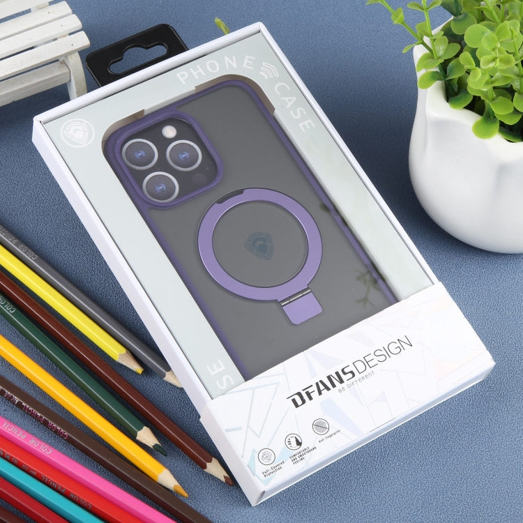 For iPhone 15 Pro Max DFANS DESIGN Frosted Magsafe Magnetic Holder Phone Case(Purple) - iPhone 15 Pro Max Cases by DFANS DESIGN | Online Shopping South Africa | PMC Jewellery | Buy Now Pay Later Mobicred