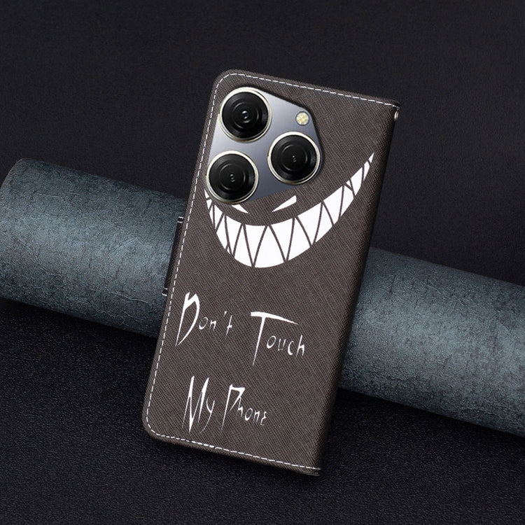 For Tecno Spark 20 Pro Colored Drawing Pattern Leather Phone Case(Smirk) - Tecno Cases by PMC TechLife | Online Shopping South Africa | PMC TechLife | Buy Now Pay Later Mobicred