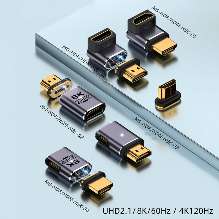 8K 60Hz HDTV to HDTV Magnetic Adapter, 3D Curved Female Vertical Reverse Side - Adapter by PMC TechLife | Online Shopping South Africa | PMC TechLife