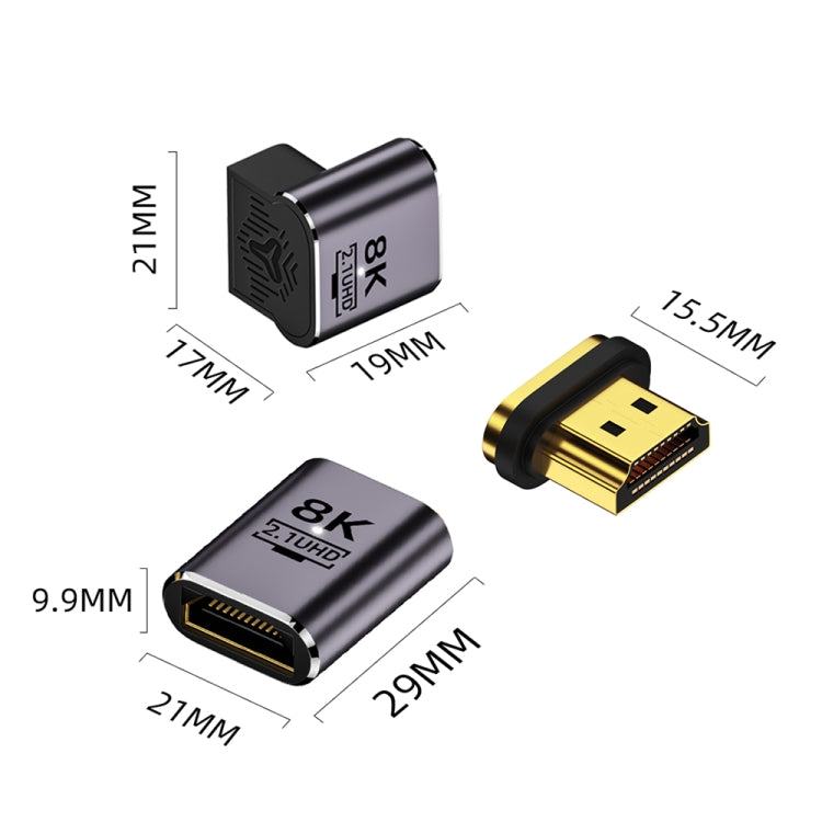8K 60Hz HDTV to HDTV Magnetic Adapter, Male Straight Female Side Right Bend - Adapter by PMC Jewellery | Online Shopping South Africa | PMC Jewellery | Buy Now Pay Later Mobicred