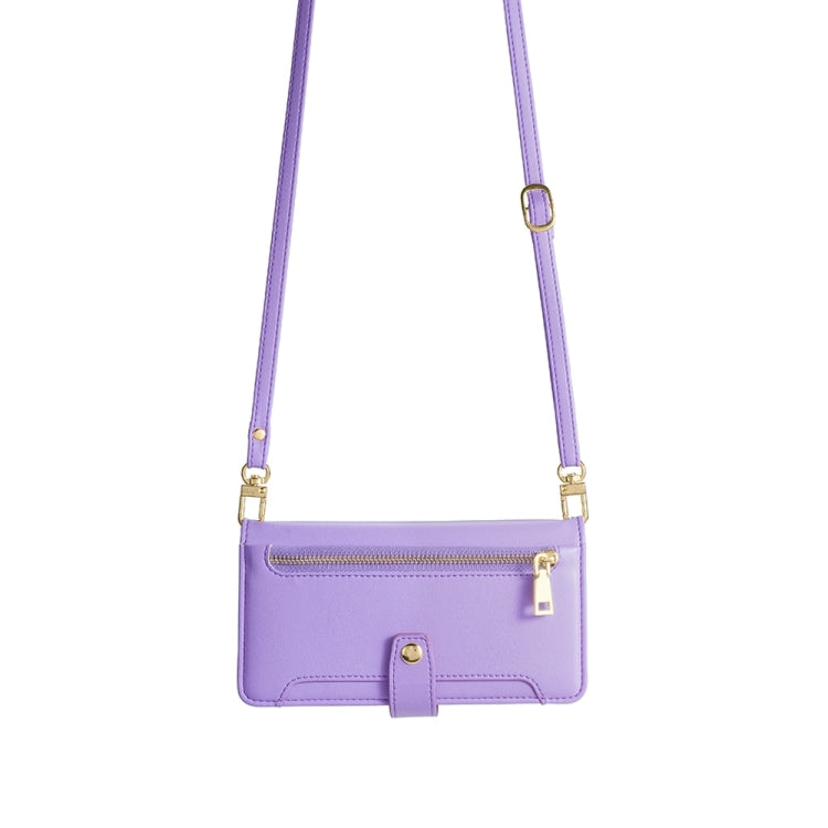 For Sony Xperia 5 V Lite Sheep Texture Cross-body Zipper Wallet Leather Phone Case(Purple) - Sony Cases by PMC TechLife | Online Shopping South Africa | PMC TechLife | Buy Now Pay Later Mobicred