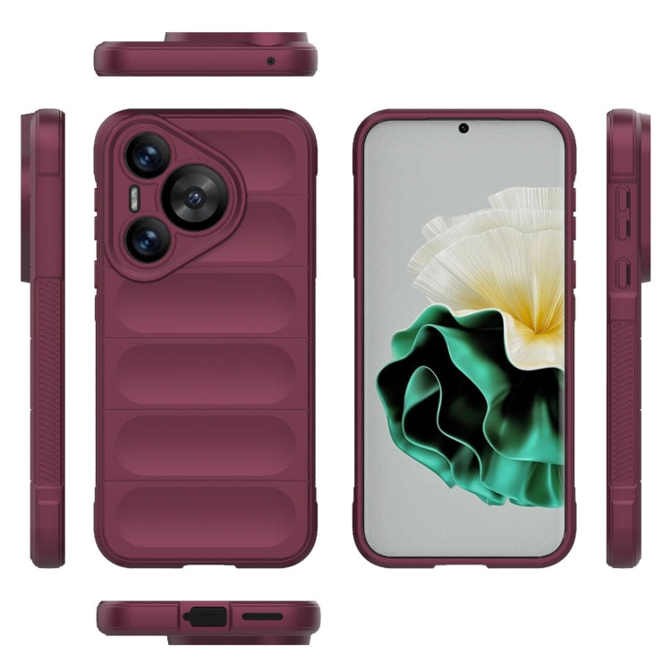 For Huawei Pura 70 Magic Shield TPU + Flannel Phone Case(Wine Red) - Huawei Cases by PMC TechLife | Online Shopping South Africa | PMC TechLife | Buy Now Pay Later Mobicred