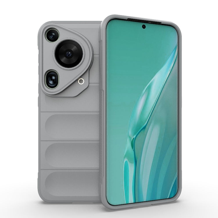 For Huawei Pura 70 Ultra Magic Shield TPU + Flannel Phone Case(Grey) - Huawei Cases by PMC TechLife | Online Shopping South Africa | PMC TechLife | Buy Now Pay Later Mobicred