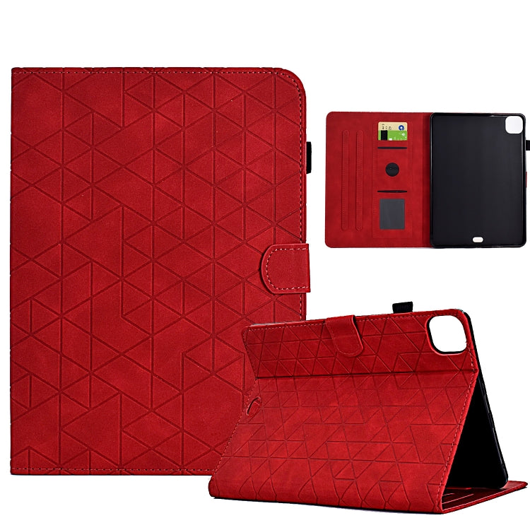 For iPad Pro 11 2024 Rhombus TPU Smart Leather Tablet Case(Red) - iPad Pro 11 2024 Cases by PMC TechLife | Online Shopping South Africa | PMC TechLife | Buy Now Pay Later Mobicred