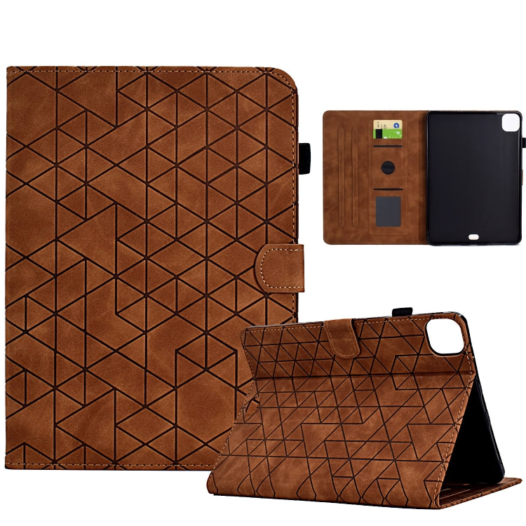 For iPad Pro 11 2024 Rhombus TPU Smart Leather Tablet Case(Brown) - iPad Pro 11 2024 Cases by PMC TechLife | Online Shopping South Africa | PMC TechLife | Buy Now Pay Later Mobicred