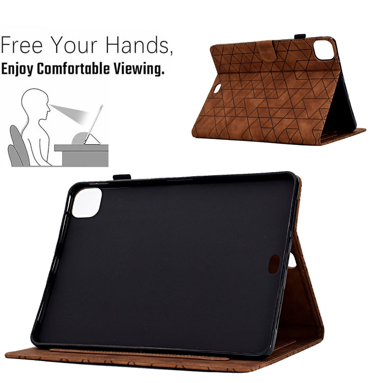 For iPad Pro 11 2024 Rhombus TPU Smart Leather Tablet Case(Brown) - iPad Pro 11 2024 Cases by PMC TechLife | Online Shopping South Africa | PMC TechLife | Buy Now Pay Later Mobicred