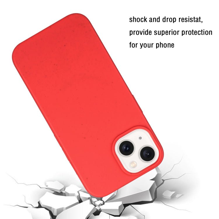 For iPhone 14 Wheat MagSafe Magnetic Straw Material + TPU Phone Case(Red) - iPhone 14 Cases by PMC TechLife | Online Shopping South Africa | PMC TechLife