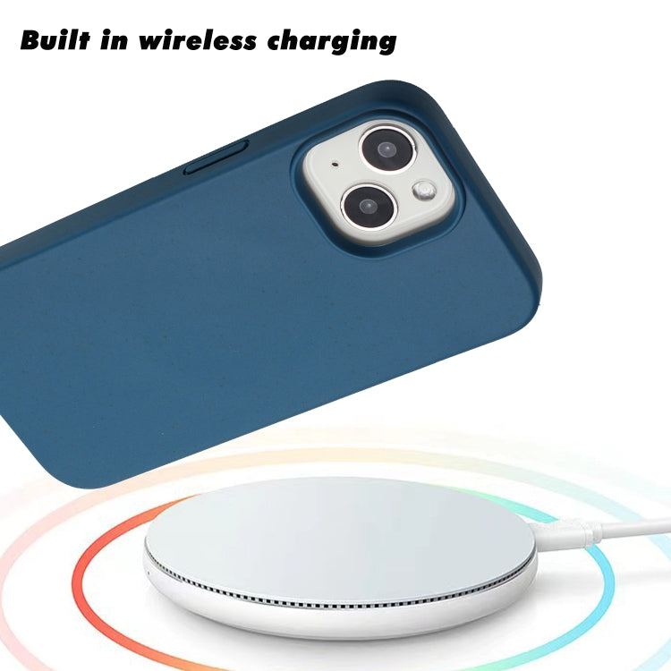 For iPhone 14 Wheat MagSafe Magnetic Straw Material + TPU Phone Case(Blue) - iPhone 14 Cases by PMC TechLife | Online Shopping South Africa | PMC TechLife