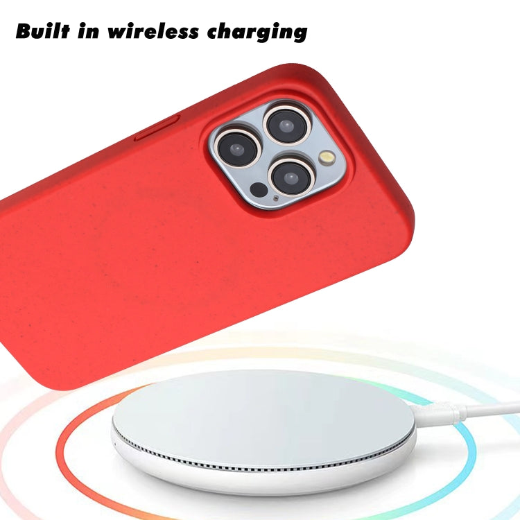 For iPhone 14 Pro Wheat MagSafe Magnetic Straw Material + TPU Phone Case(Red) - iPhone 14 Pro Cases by PMC TechLife | Online Shopping South Africa | PMC TechLife