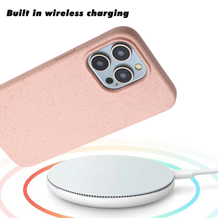 For iPhone 14 Pro Max Wheat MagSafe Magnetic Straw Material + TPU Phone Case(Pink) - free shipping - PMC TechLife - Order now!