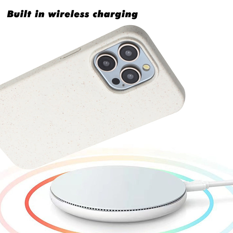 For iPhone 13 Pro Max Wheat MagSafe Magnetic Straw Material + TPU Phone Case(White) - iPhone 13 Pro Max Cases by PMC TechLife | Online Shopping South Africa | PMC TechLife