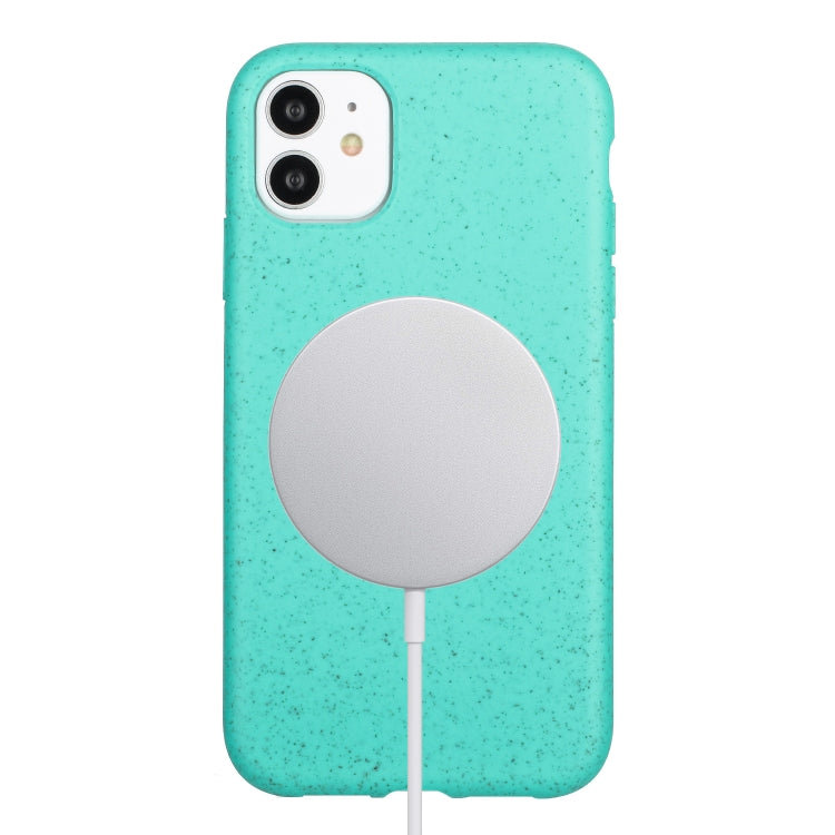 For iPhone 12 Wheat MagSafe Magnetic Straw Material + TPU Phone Case(Green) - iPhone 12 / 12 Pro Cases by PMC TechLife | Online Shopping South Africa | PMC TechLife