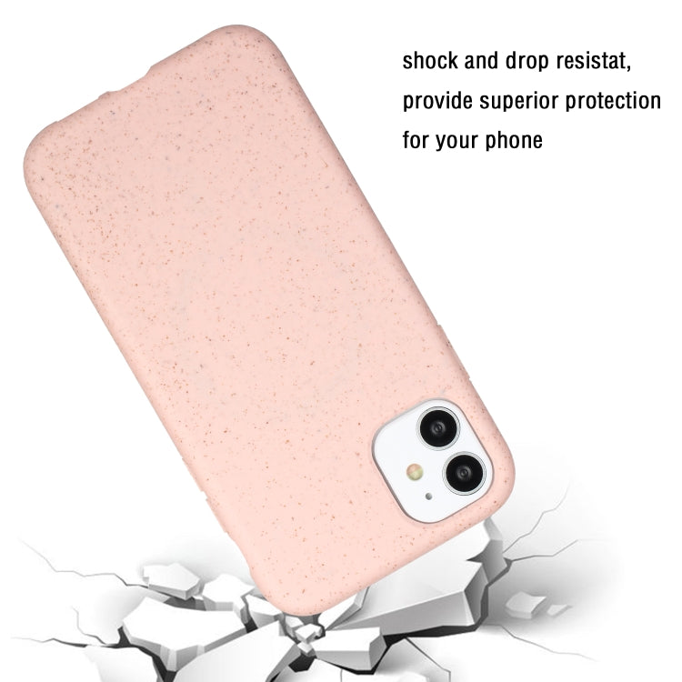 For iPhone 11 Wheat MagSafe Magnetic Straw Material + TPU Phone Case(Pink) - iPhone 11 Cases by PMC TechLife | Online Shopping South Africa | PMC TechLife