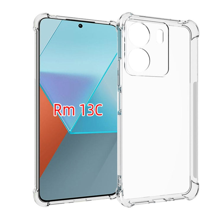 For Xiaomi Redmi 13C Shockproof Non-slip Thickening TPU Phone Case(Transparent) - 13C Cases by PMC TechLife | Online Shopping South Africa | PMC TechLife | Buy Now Pay Later Mobicred