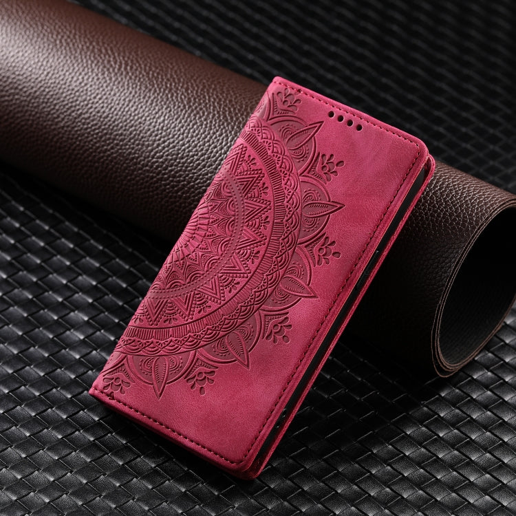 For iPhone 16 Pro Totem Embossed Magnetic Leather Phone Case(Red) - iPhone 16 Pro Cases by PMC TechLife | Online Shopping South Africa | PMC TechLife | Buy Now Pay Later Mobicred