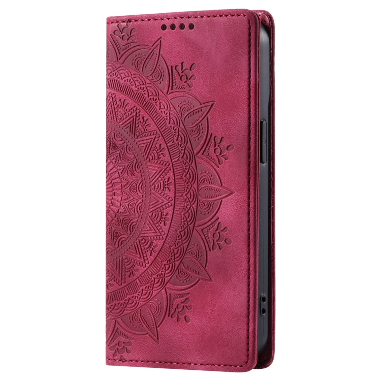 For iPhone 16 Pro Totem Embossed Magnetic Leather Phone Case(Red) - iPhone 16 Pro Cases by PMC TechLife | Online Shopping South Africa | PMC TechLife | Buy Now Pay Later Mobicred
