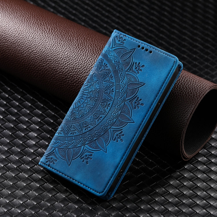 For iPhone 16 Plus Totem Embossed Magnetic Leather Phone Case(Blue) - free shipping - PMC TechLife - Order now!