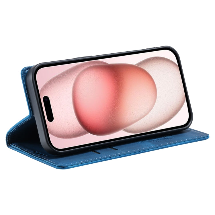 For iPhone 16 Plus Totem Embossed Magnetic Leather Phone Case(Blue) - free shipping - PMC TechLife - Order now!