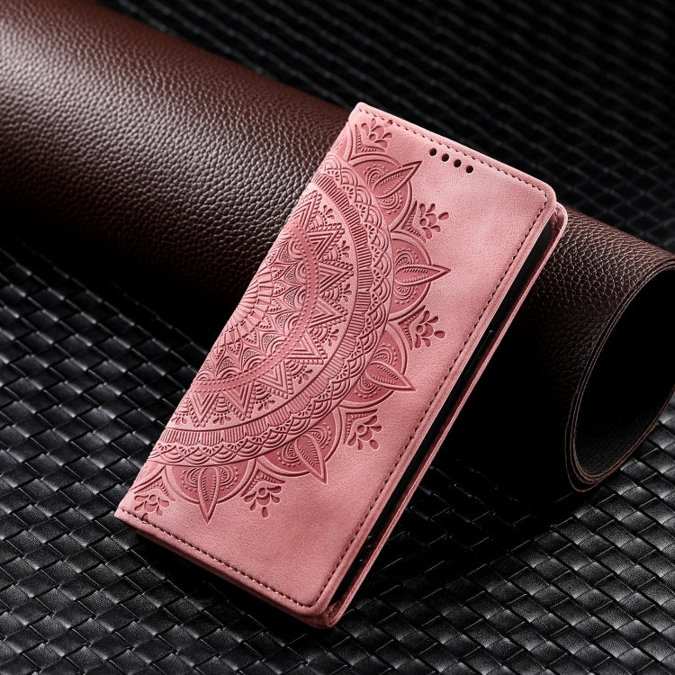 For iPhone 16 Plus Totem Embossed Magnetic Leather Phone Case(Rose Gold) - iPhone 16 Plus Cases by PMC TechLife | Online Shopping South Africa | PMC TechLife | Buy Now Pay Later Mobicred