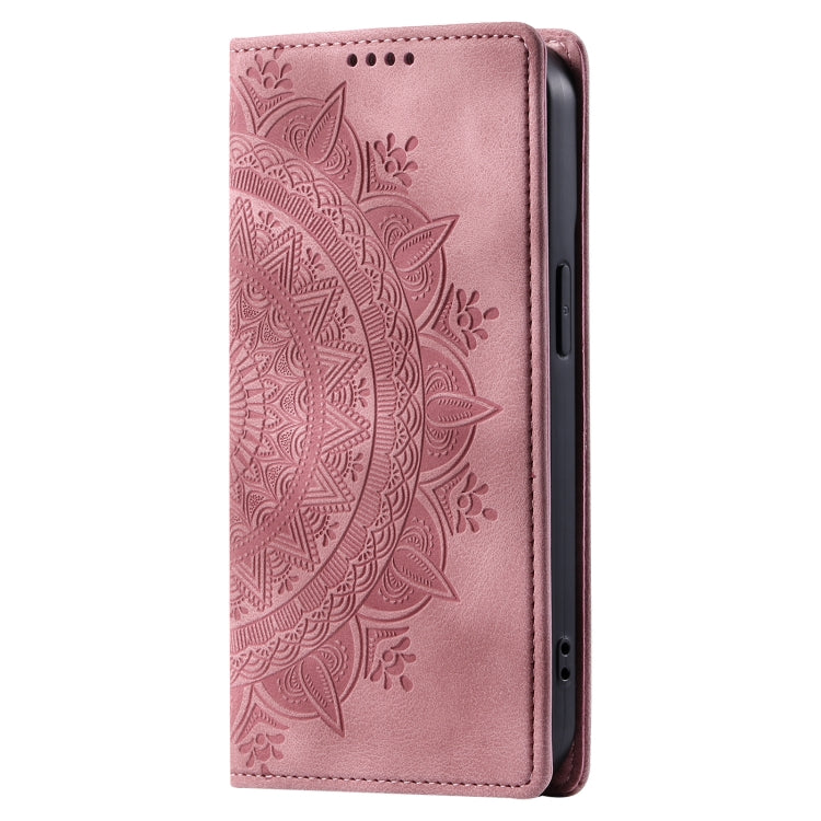 For iPhone 16 Plus Totem Embossed Magnetic Leather Phone Case(Rose Gold) - iPhone 16 Plus Cases by PMC TechLife | Online Shopping South Africa | PMC TechLife | Buy Now Pay Later Mobicred