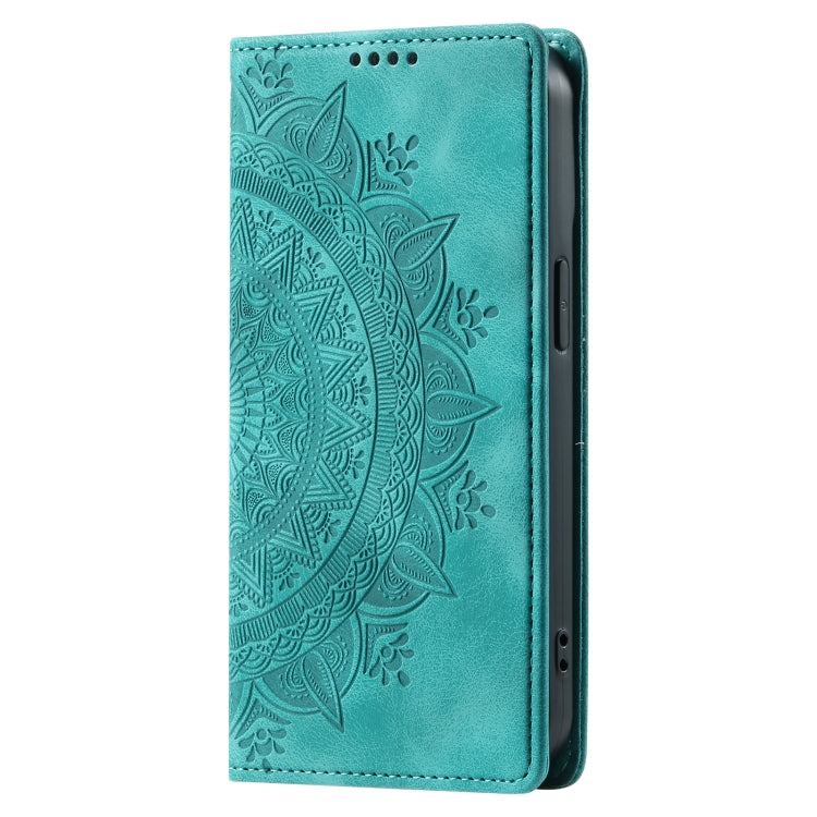 For iPhone 16 Plus Totem Embossed Magnetic Leather Phone Case(Green) - iPhone 16 Plus Cases by PMC TechLife | Online Shopping South Africa | PMC TechLife | Buy Now Pay Later Mobicred