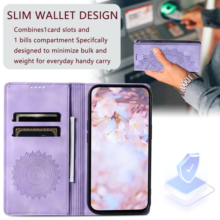 For iPhone 16e Totem Embossed Magnetic Leather Phone Case(Purple) - iPhone 16e Cases by PMC TechLife | Online Shopping South Africa | PMC TechLife | Buy Now Pay Later Mobicred