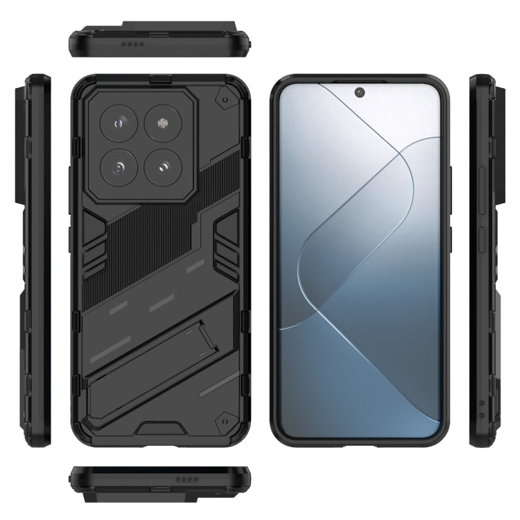 For Xiaomi 14 Pro 5G Punk Armor 2 in 1 PC + TPU Phone Case with Holder(Black) - 14 Pro Cases by PMC TechLife | Online Shopping South Africa | PMC TechLife | Buy Now Pay Later Mobicred