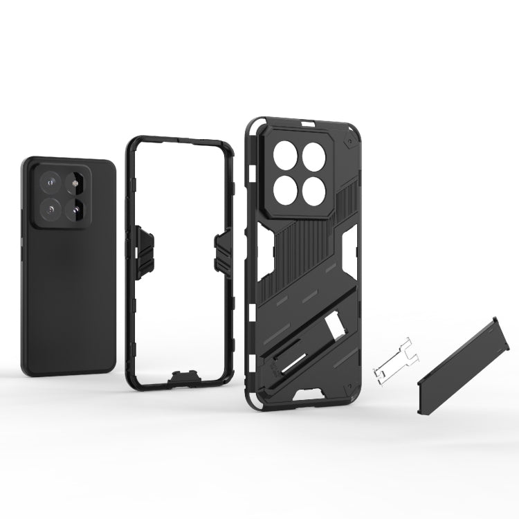 For Xiaomi 14 Pro 5G Punk Armor 2 in 1 PC + TPU Phone Case with Holder(Red) - 14 Pro Cases by PMC TechLife | Online Shopping South Africa | PMC TechLife | Buy Now Pay Later Mobicred