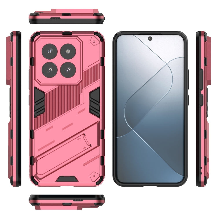 For Xiaomi 14 Pro 5G Punk Armor 2 in 1 PC + TPU Phone Case with Holder(Light Red) - 14 Pro Cases by PMC TechLife | Online Shopping South Africa | PMC TechLife | Buy Now Pay Later Mobicred