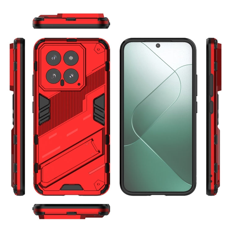 For Xiaomi 14 5G Punk Armor 2 in 1 PC + TPU Phone Case with Holder(Red) - 14 Cases by PMC TechLife | Online Shopping South Africa | PMC TechLife | Buy Now Pay Later Mobicred