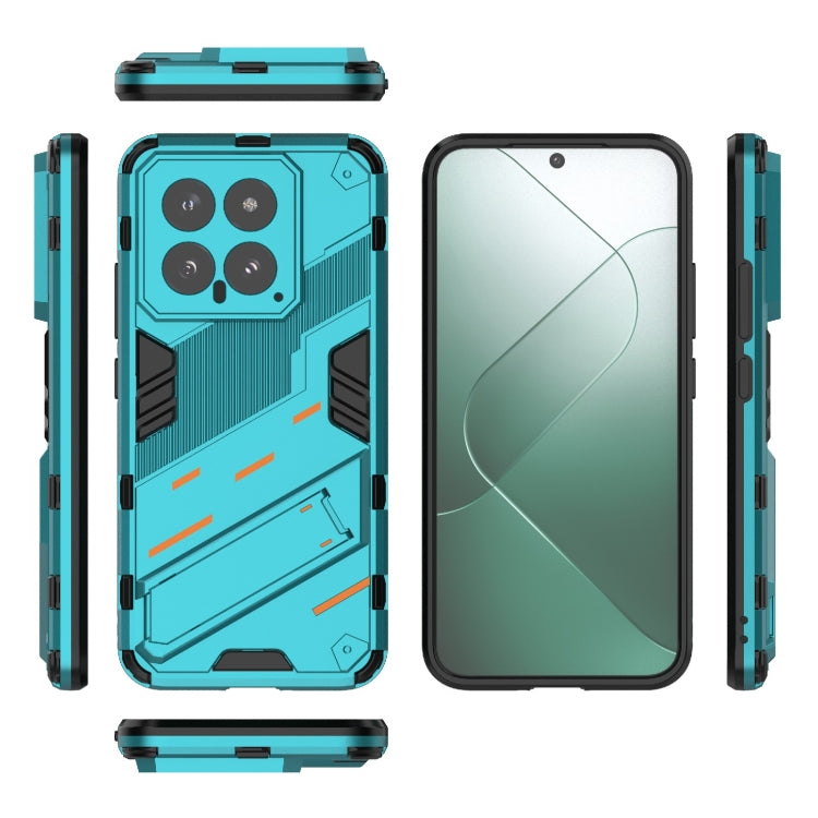 For Xiaomi 14 5G Punk Armor 2 in 1 PC + TPU Phone Case with Holder(Blue) - 14 Cases by PMC TechLife | Online Shopping South Africa | PMC TechLife | Buy Now Pay Later Mobicred