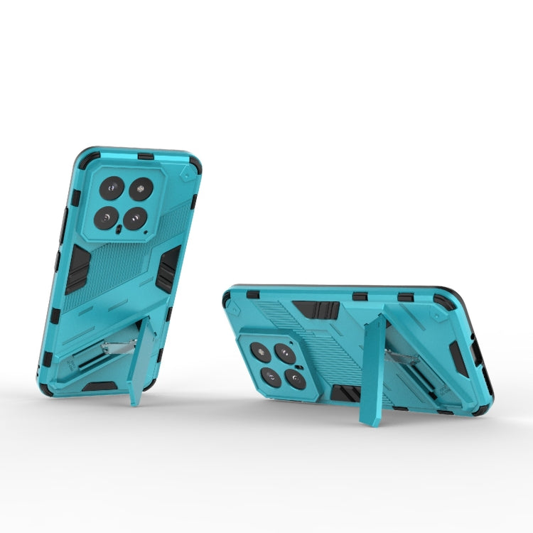 For Xiaomi 14 5G Punk Armor 2 in 1 PC + TPU Phone Case with Holder(Blue) - 14 Cases by PMC TechLife | Online Shopping South Africa | PMC TechLife | Buy Now Pay Later Mobicred