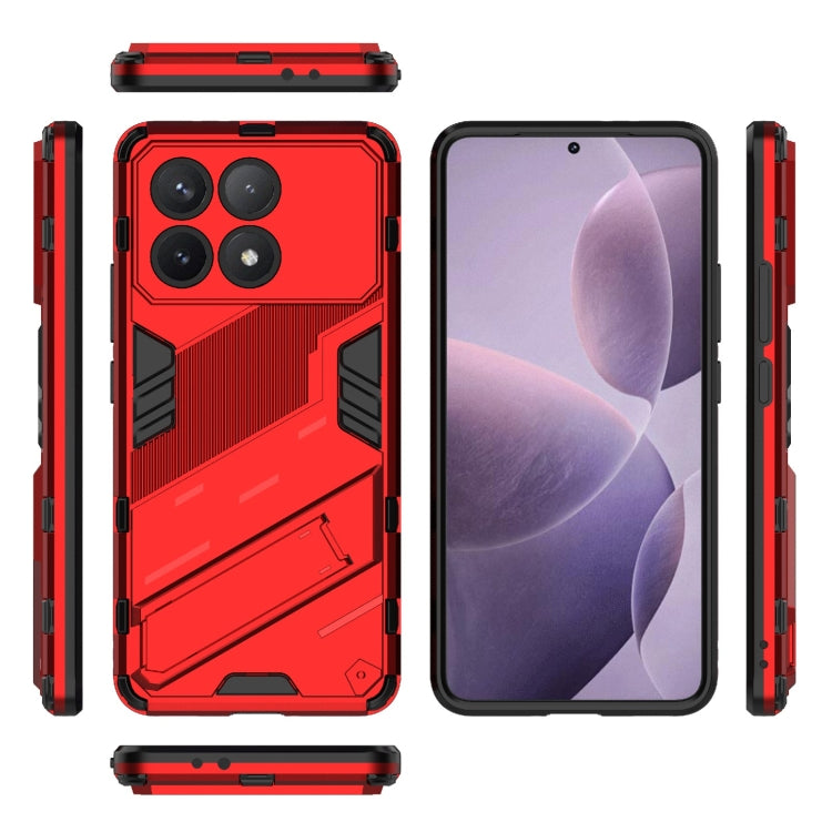 For Xiaomi Redmi K70 5G Punk Armor 2 in 1 PC + TPU Phone Case with Holder(Red) - K70 Cases by PMC TechLife | Online Shopping South Africa | PMC TechLife | Buy Now Pay Later Mobicred
