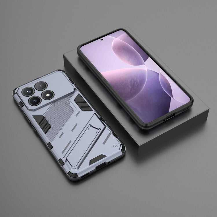 For Xiaomi Redmi K70 5G Punk Armor 2 in 1 PC + TPU Phone Case with Holder(Grey) - K70 Cases by PMC TechLife | Online Shopping South Africa | PMC TechLife | Buy Now Pay Later Mobicred