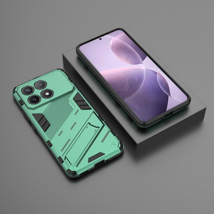 For Xiaomi Redmi K70 5G Punk Armor 2 in 1 PC + TPU Phone Case with Holder(Green) - K70 Cases by PMC TechLife | Online Shopping South Africa | PMC TechLife | Buy Now Pay Later Mobicred