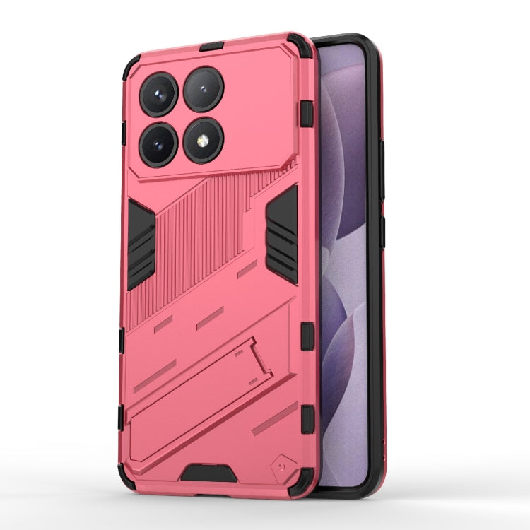For Xiaomi Redmi K70 5G Punk Armor 2 in 1 PC + TPU Phone Case with Holder(Light Red) - K70 Cases by PMC TechLife | Online Shopping South Africa | PMC TechLife | Buy Now Pay Later Mobicred