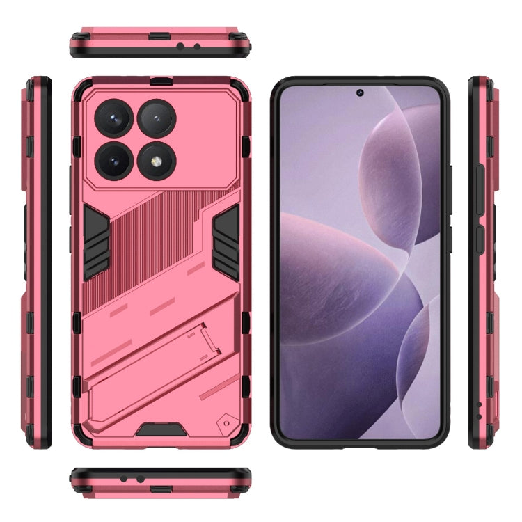 For Xiaomi Redmi K70 5G Punk Armor 2 in 1 PC + TPU Phone Case with Holder(Light Red) - K70 Cases by PMC TechLife | Online Shopping South Africa | PMC TechLife | Buy Now Pay Later Mobicred