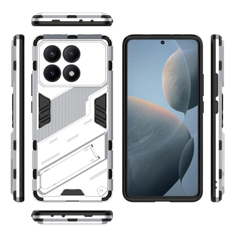 For Xiaomi Redmi K70E 5G Punk Armor 2 in 1 PC + TPU Phone Case with Holder(White) - K70E Cases by PMC TechLife | Online Shopping South Africa | PMC TechLife | Buy Now Pay Later Mobicred