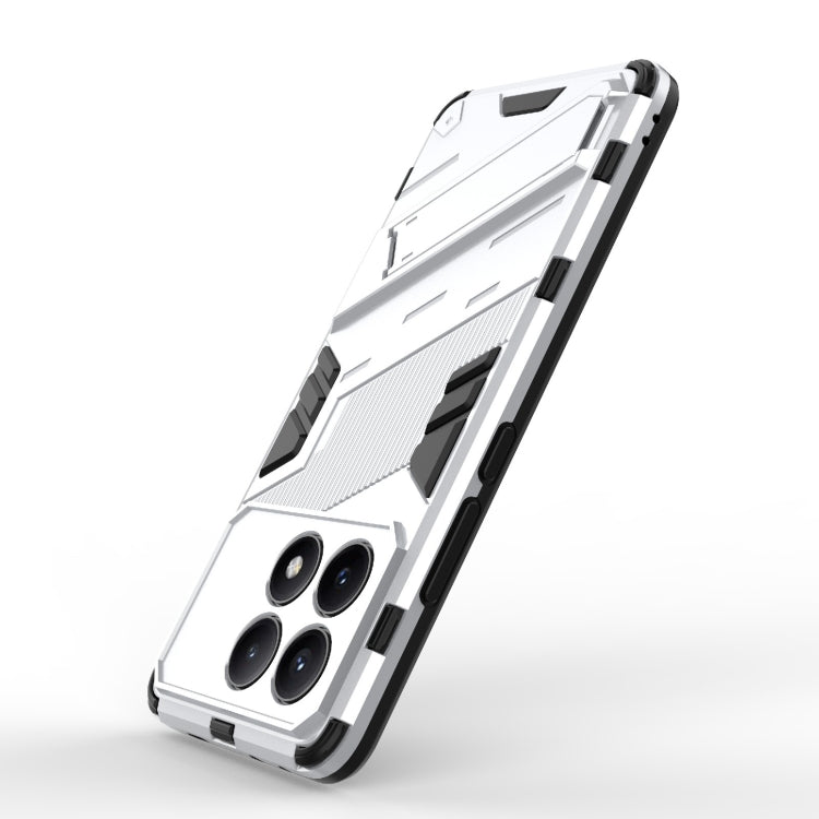 For Xiaomi Redmi K70E 5G Punk Armor 2 in 1 PC + TPU Phone Case with Holder(White) - K70E Cases by PMC TechLife | Online Shopping South Africa | PMC TechLife | Buy Now Pay Later Mobicred