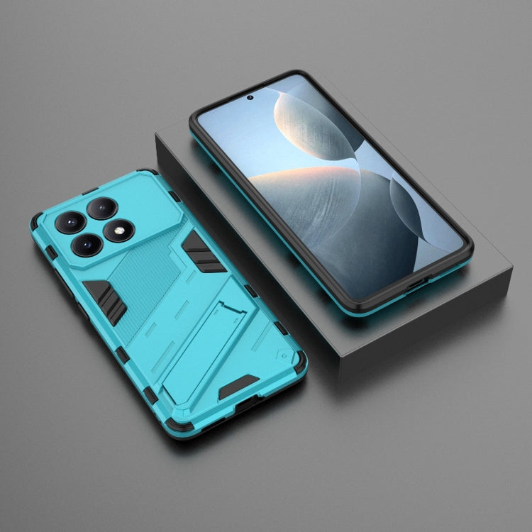 For Xiaomi Redmi K70E 5G Punk Armor 2 in 1 PC + TPU Phone Case with Holder(Blue) - K70E Cases by PMC TechLife | Online Shopping South Africa | PMC TechLife | Buy Now Pay Later Mobicred