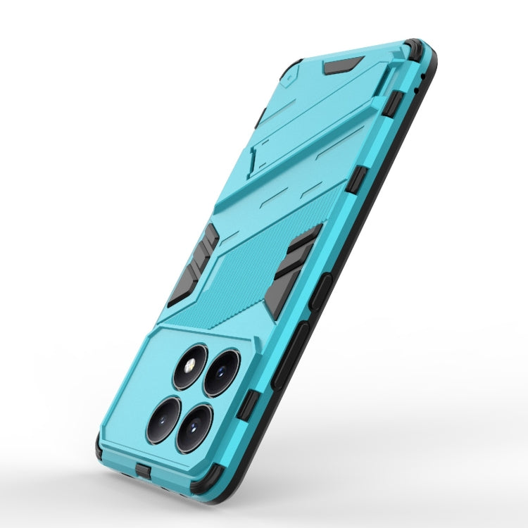 For Xiaomi Redmi K70E 5G Punk Armor 2 in 1 PC + TPU Phone Case with Holder(Blue) - K70E Cases by PMC TechLife | Online Shopping South Africa | PMC TechLife | Buy Now Pay Later Mobicred