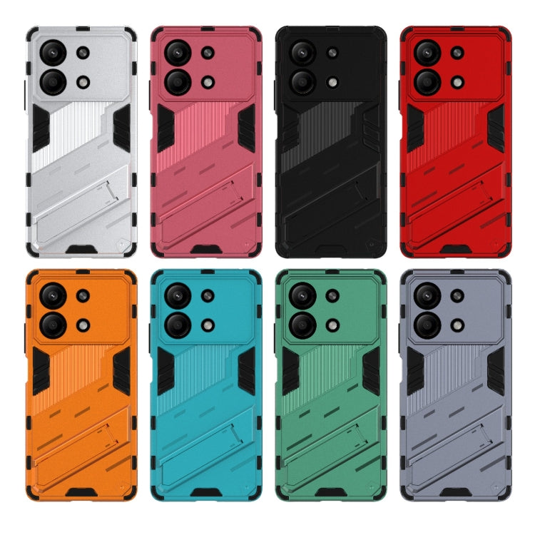 For Xiaomi Redmi Note 13R Pro 5G Punk Armor 2 in 1 PC + TPU Phone Case with Holder(Red) - Xiaomi Cases by PMC TechLife | Online Shopping South Africa | PMC TechLife | Buy Now Pay Later Mobicred