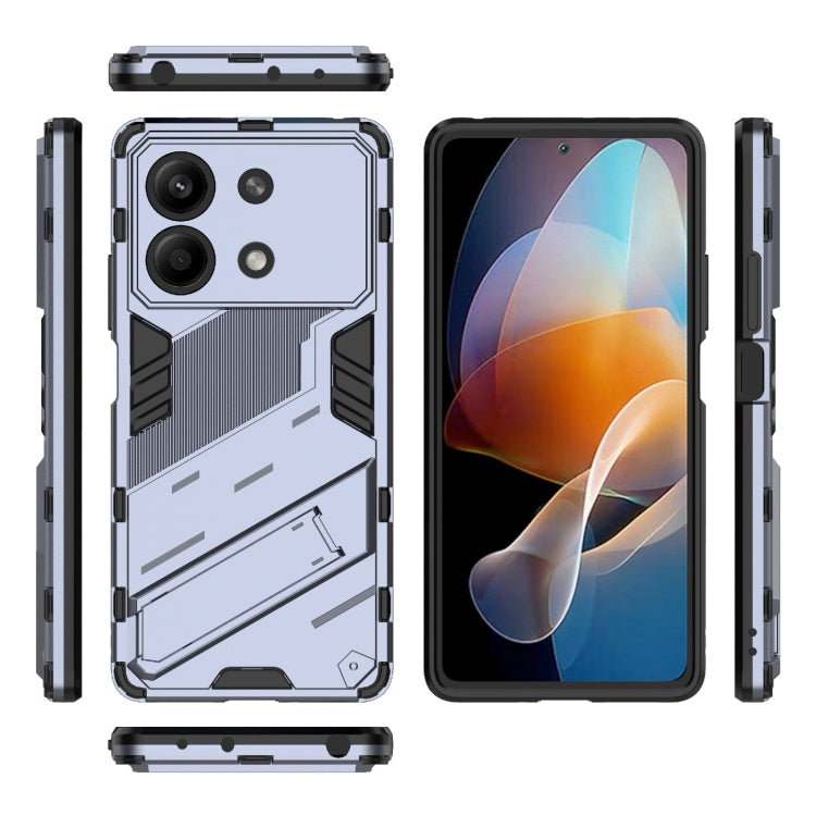 For Xiaomi Redmi Note 13R Pro 5G Punk Armor 2 in 1 PC + TPU Phone Case with Holder(Grey) - Xiaomi Cases by PMC TechLife | Online Shopping South Africa | PMC TechLife | Buy Now Pay Later Mobicred
