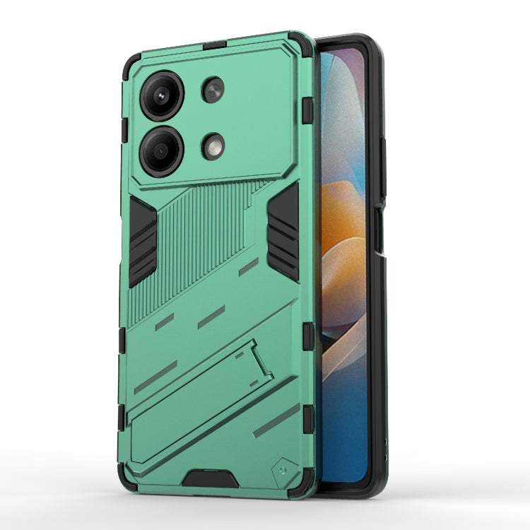 For Xiaomi Redmi Note 13R Pro 5G Punk Armor 2 in 1 PC + TPU Phone Case with Holder(Green) - Xiaomi Cases by PMC TechLife | Online Shopping South Africa | PMC TechLife | Buy Now Pay Later Mobicred