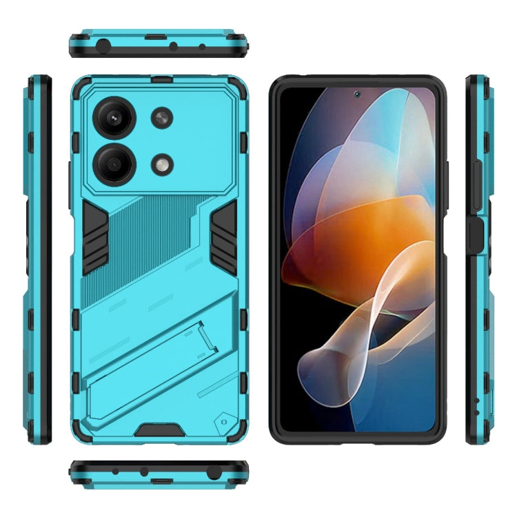 For Xiaomi Redmi Note 13R Pro 5G Punk Armor 2 in 1 PC + TPU Phone Case with Holder(Blue) - Xiaomi Cases by PMC TechLife | Online Shopping South Africa | PMC TechLife | Buy Now Pay Later Mobicred