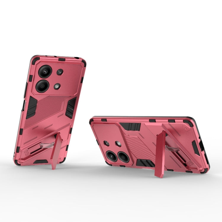 For Xiaomi Redmi Note 13R Pro 5G Punk Armor 2 in 1 PC + TPU Phone Case with Holder(Light Red) - Xiaomi Cases by PMC TechLife | Online Shopping South Africa | PMC TechLife | Buy Now Pay Later Mobicred