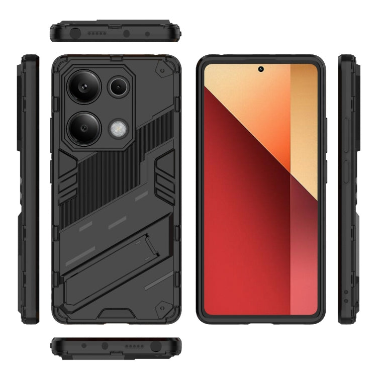 For Xiaomi Redmi Note 13 Pro 4G Global Punk Armor 2 in 1 PC + TPU Phone Case with Holder(Black) - Note 13 Pro Cases by PMC TechLife | Online Shopping South Africa | PMC TechLife | Buy Now Pay Later Mobicred
