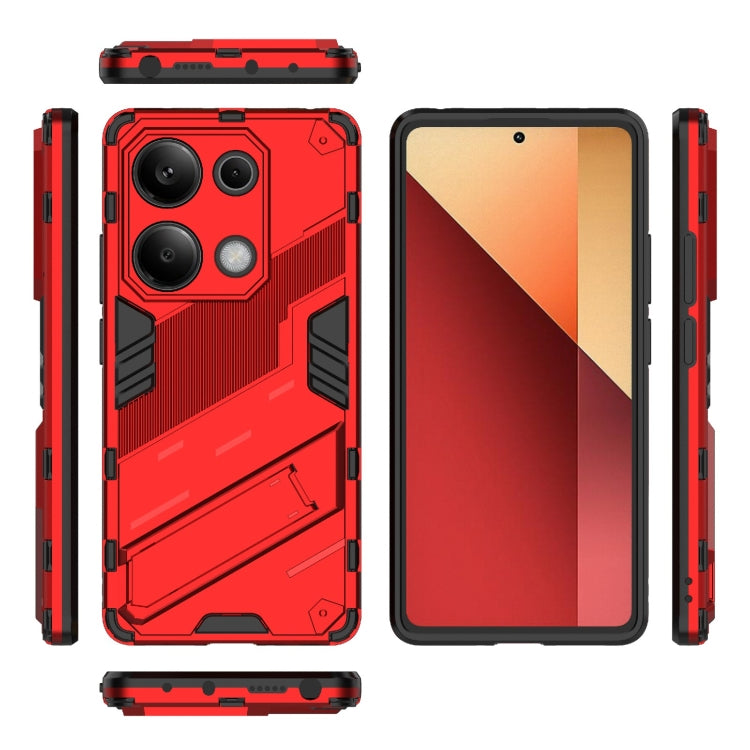 For Xiaomi Redmi Note 13 Pro 4G Global Punk Armor 2 in 1 PC + TPU Phone Case with Holder(Red) - Xiaomi Cases by PMC TechLife | Online Shopping South Africa | PMC TechLife | Buy Now Pay Later Mobicred